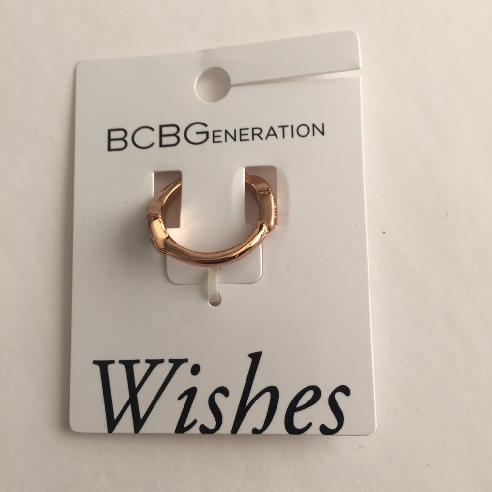 BCBGENERATION RING ROSE GOLD FAUX DIAMOND BOHO - Picture 3 of 4